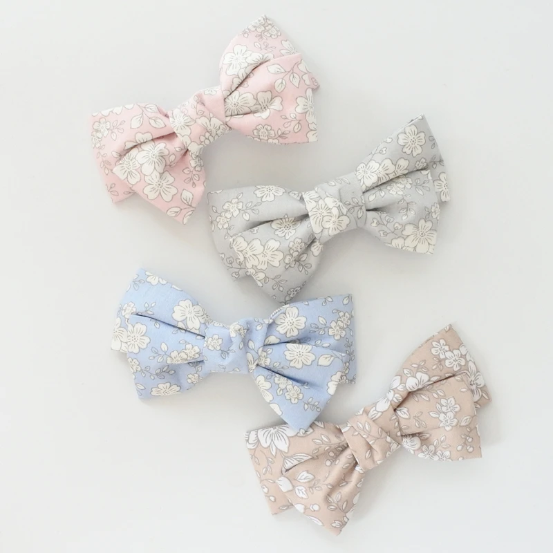 Заколки для волос с милым цветочным принтом и бантом эксклюзивные заколки