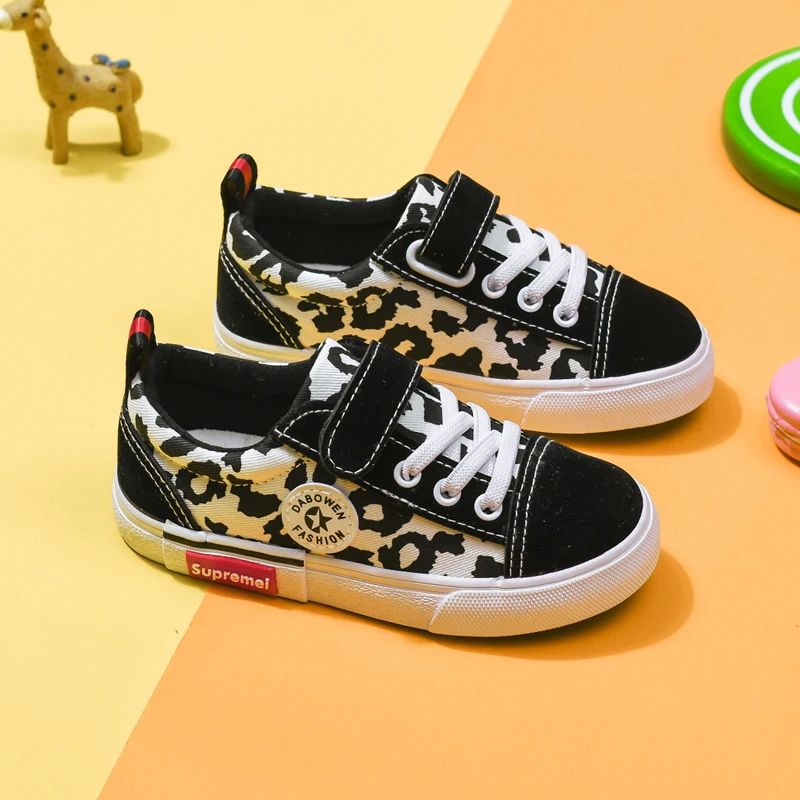 Children's Sport Shoes Leather Leopard Boys Girls Wholesale Baby Fashion Sneakers Comfortable Kids Flats | Детская одежда и