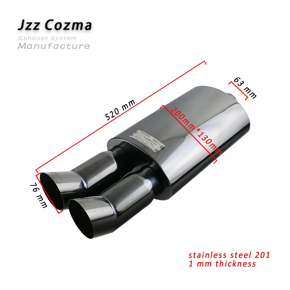 JZZ 2 5 ''выхлопная труба автомобиля из нержавеющей стали 201 черный глушитель для