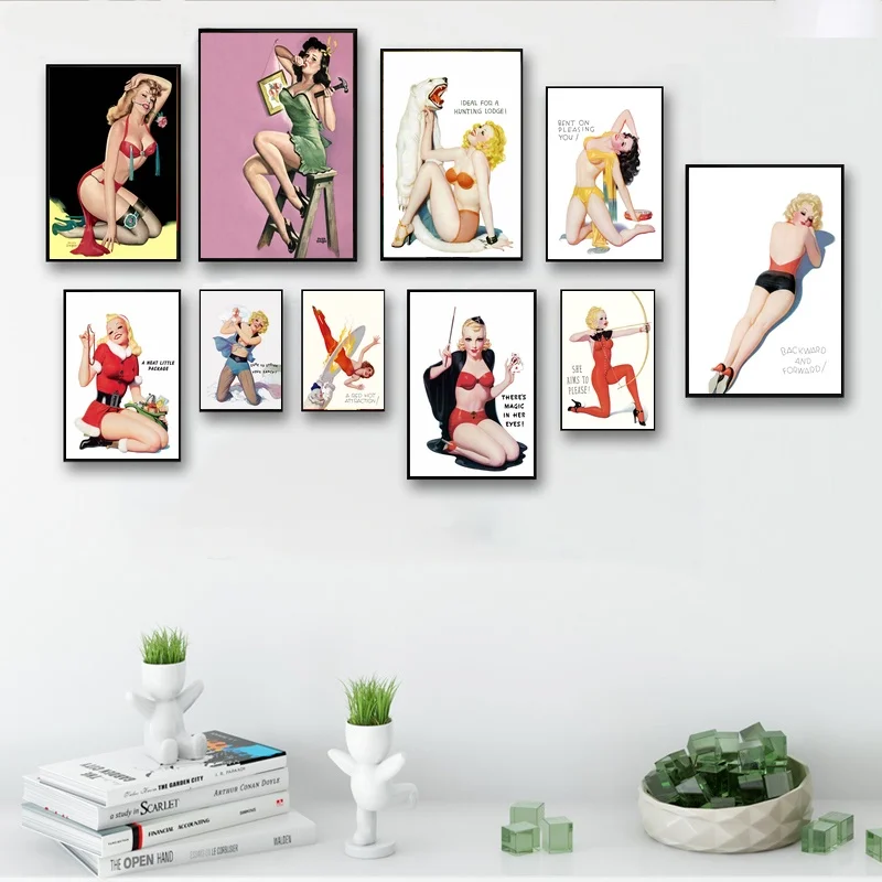Retro Vintage Sexy Girl Women Wall Art Paint Decor Canvas Prints Poster Oil Paintings No Frame | Дом и сад