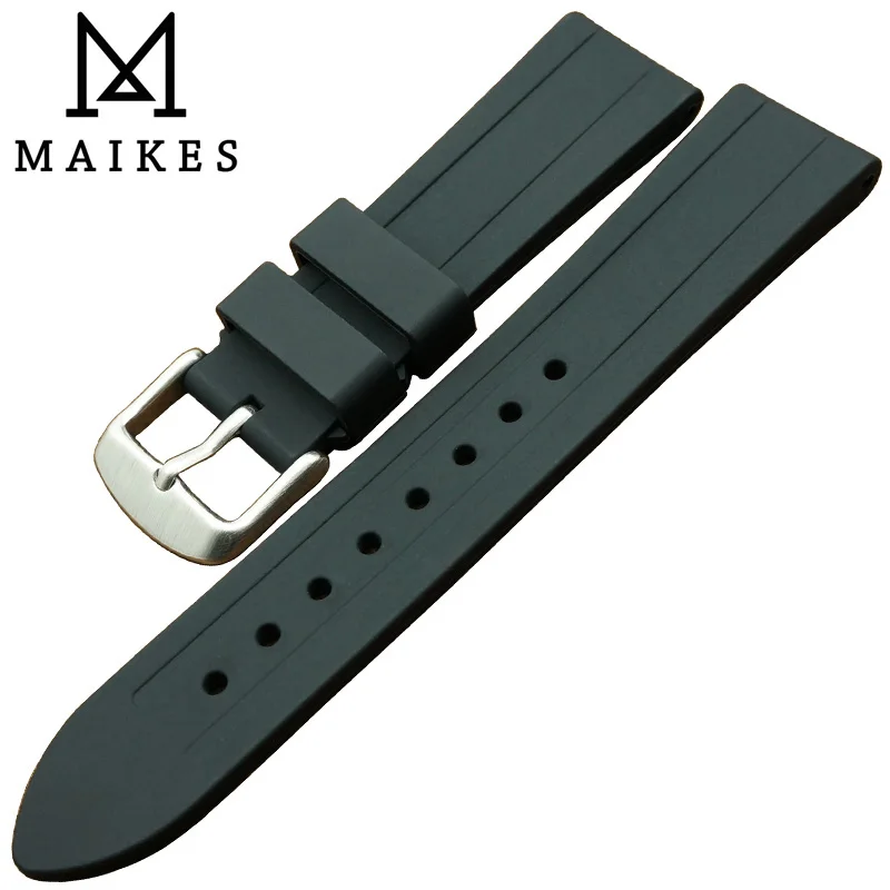 Ремешок для часов MAIKES модный силиконовый ремешок из нержавеющей стали занятий