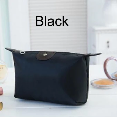 black Маленькая косметичка с фламинго, косметичка для макияжа tas, ручной портативный органайзер для путешествий, косметичка, косметичка, AliExpress для макияжа, горячая распродажа - Цвет: black