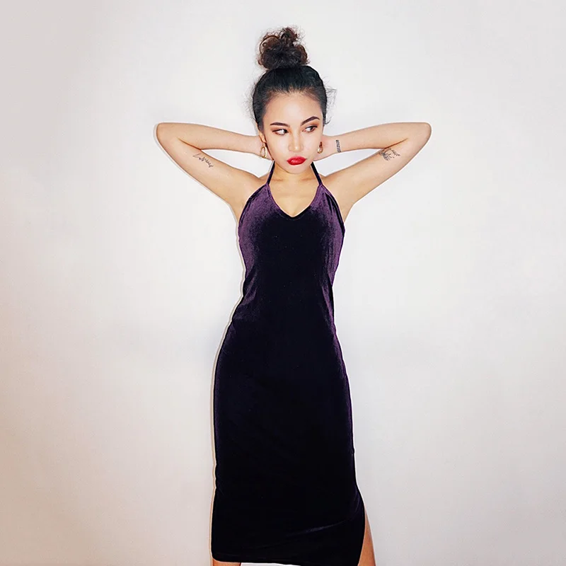 Платье женское Осеннее/зимнее облегающее красное с открытой спинкой|backless dress|winter