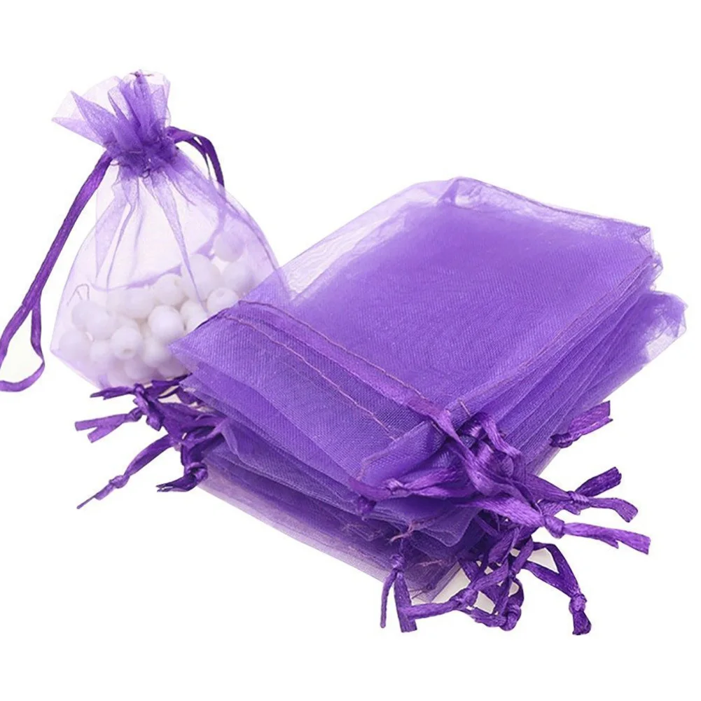 10 шт. органза материал Drawstring Чехлы ежедневно вещи ювелирные органайзеры