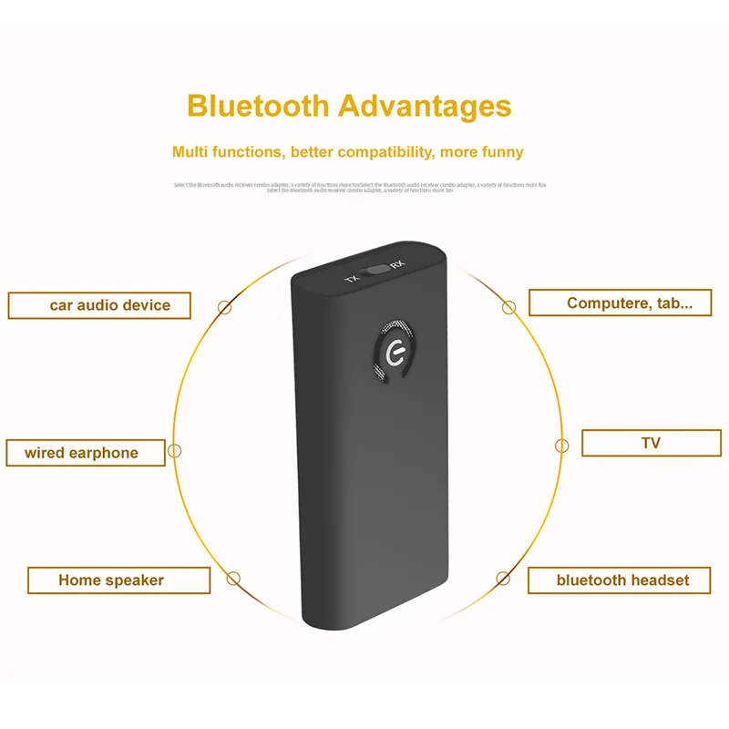 2 1 + EDR Беспроводной Bluetooth в аудио приемник/передатчик Micro USB 5 В/0.5A AUX 3 мм 300 мАч 8 H для