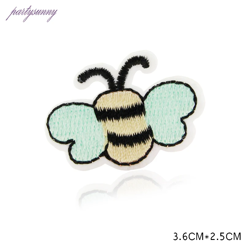PF Пчелка Вышитые Патчи для Одежды Мультфильм Патч Дети Costom Аппликация Значки Stripes