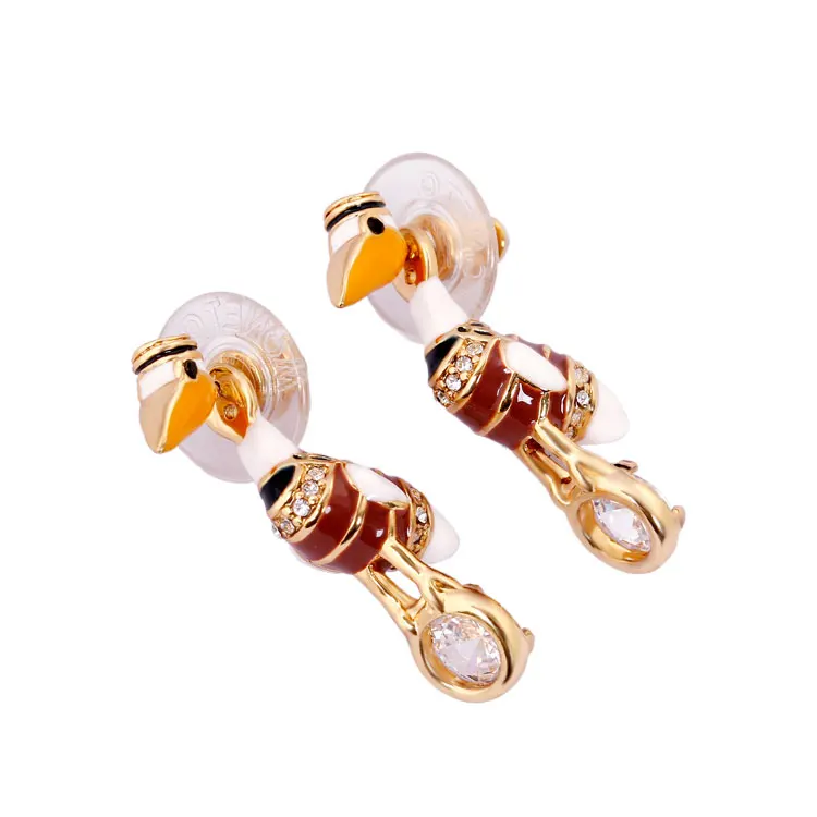 British Pelican Two Wearing Method Stud Earrings Ohrringe Pendientes Mujer Moda Jewellery Fashion Joyas Jewelry Charms Sieraden | Украшения