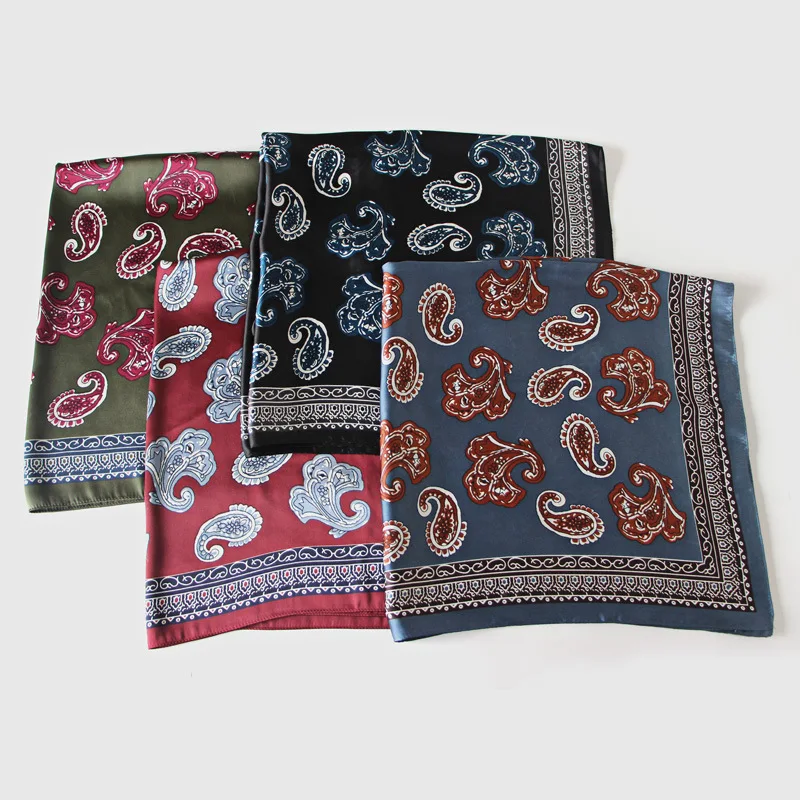 4 цвета Модный принт бандана квадратный шарф для дам модный имитация шелка платок