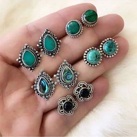 modyle 5setslot hot sale bohemia stud earrings set for woman crystal fashion flower wedding jewelry