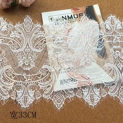 

High Quality Wedding veil Material Bilateral Eyelash Lace Diy Clothing Accessories width 30cm