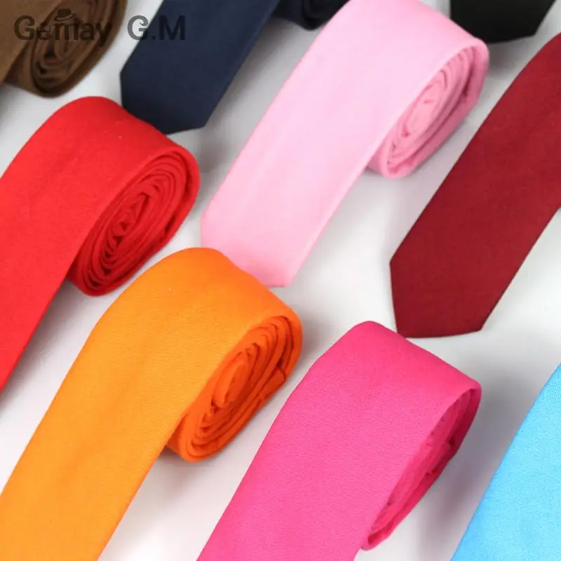 Повседневный модный новый мужской галстук однотонный льняной хлопковый шириной