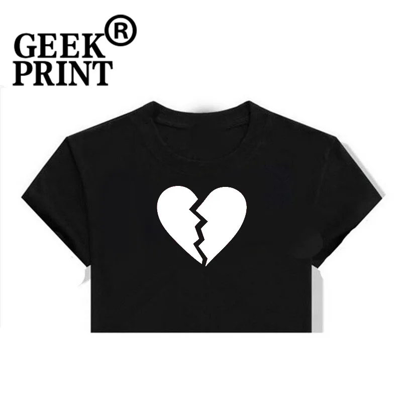 Футболка с принтом разбитого сердца женская футболка хипстерская любовь SWAG