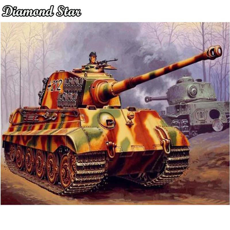 

Full Square Drill 5D DIY Diamond Painting Scenery Tank 3D Embroidery Cross Stitch 5D Home Decor Gift