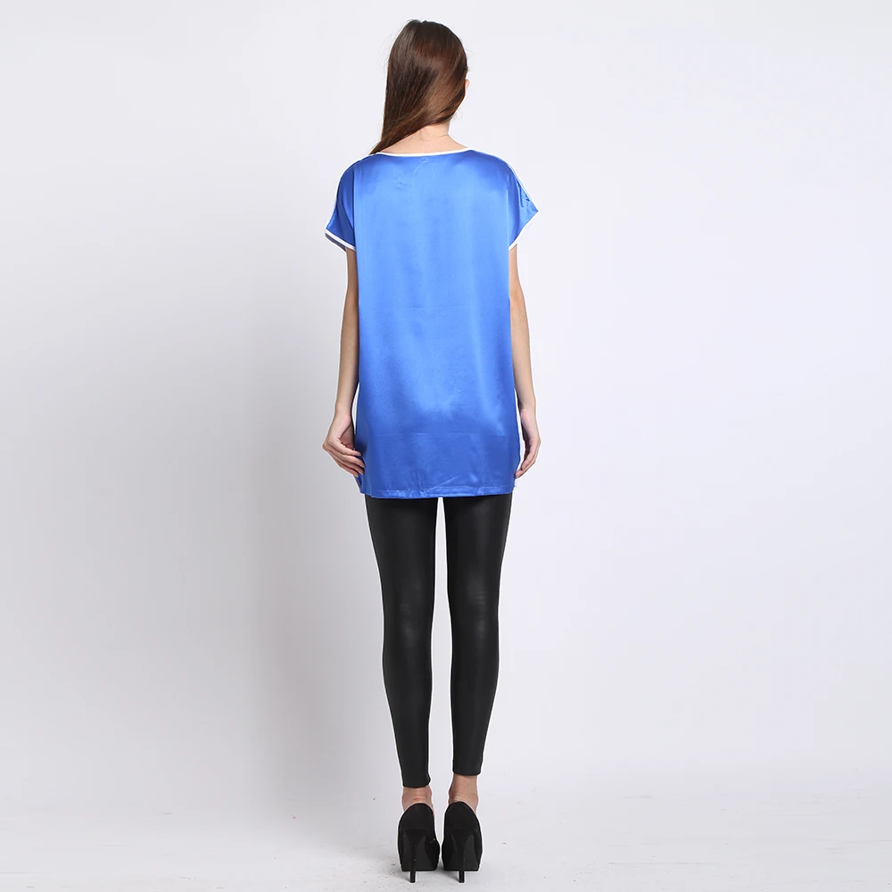 Женская рубашка из 100% шелка чистого натурального атласа повседневная женская в