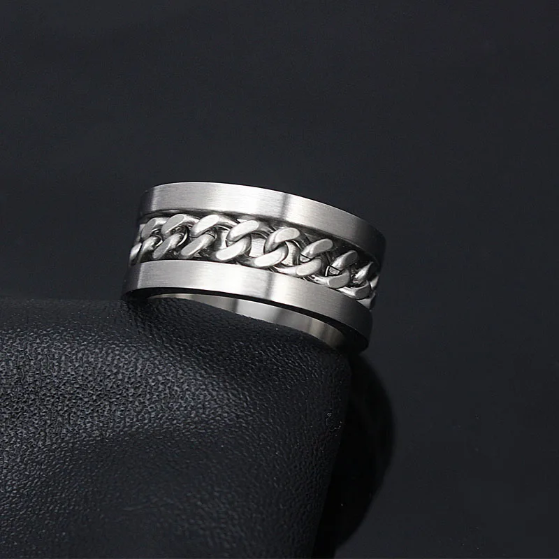 2017 New Promotion Free shipping Trendy Metal Casual/Sporty Round Rings Fashion Stainless Steel Biker Chain Link | Украшения и