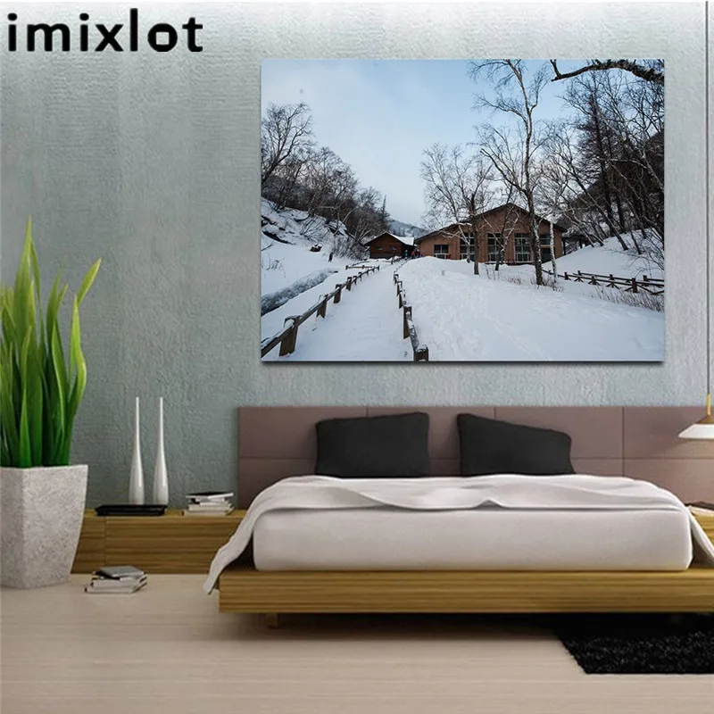 Imixlot настенная живопись современная картина Снежная сцена холст настенные