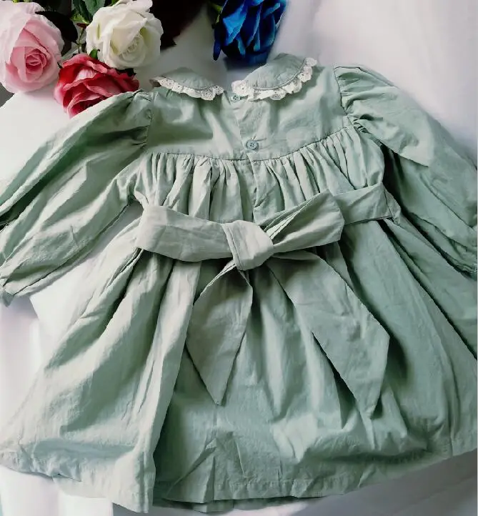 Girl Smocked Dresses Spring Summer Girls Vintage Spanish Dress Kids Princess Smocking Party for Wedding Clothes | Детская одежда и