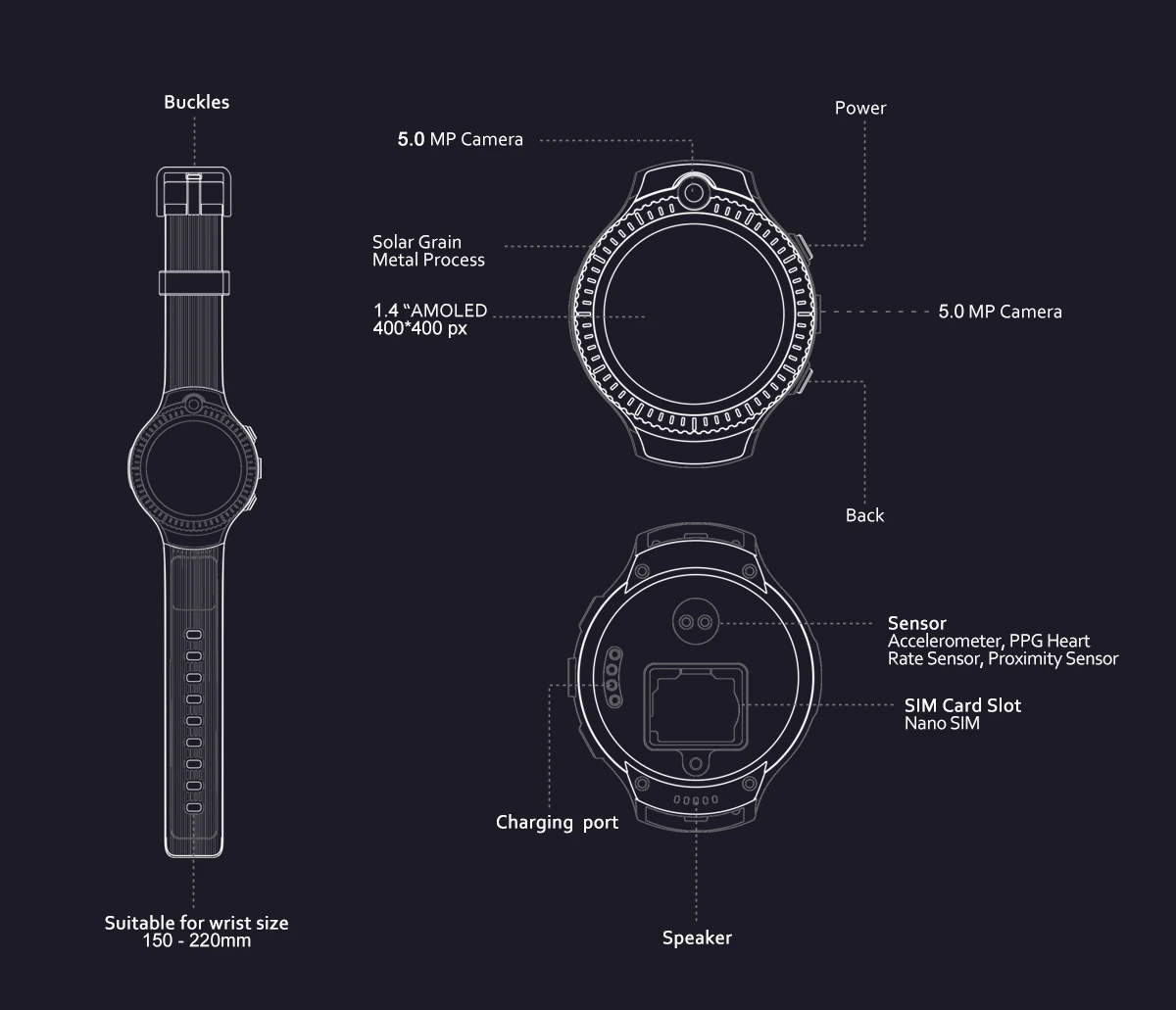 Модные часы Smart Watch zeblaze Thor 4 двойные Смарт-часы 4G Sim gps монитор сердечного ритма 5MP+ 5MP двойная камера Часы Android pk Тор 4 5