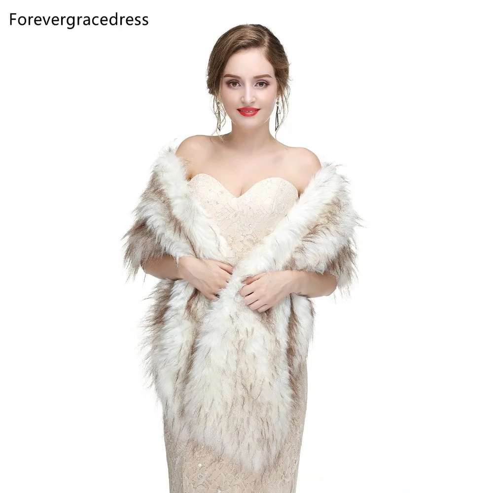 Forevergracedress элегантные мягкие осенне-зимние свадебные обертывания из искусственного меха, куртки-болеро Свадебные пальто шали шарфы PJ444