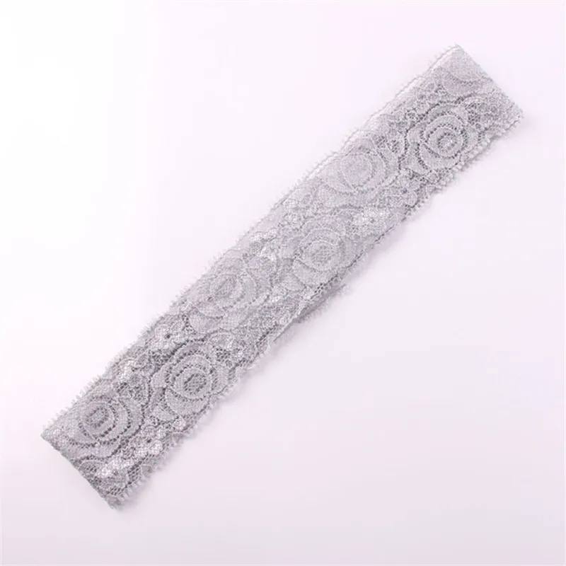 10pcs Lace Knitted Hairband ribbon hollowed elastic lace band in floral pattern soft Headband DIY Accessories Fashion Head wrap | Мать и