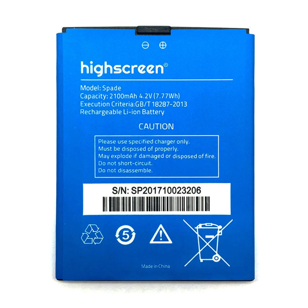 Новый Для Highscreen SPADE сотовый телефон 2100mAh Мобильный литий-ионный аккумулятор