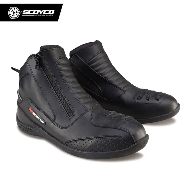 SCOYCO Leather Motorcycle Boots Men's Moto Vintage Ankle Breathable Bota Biker Shoes Motocross |