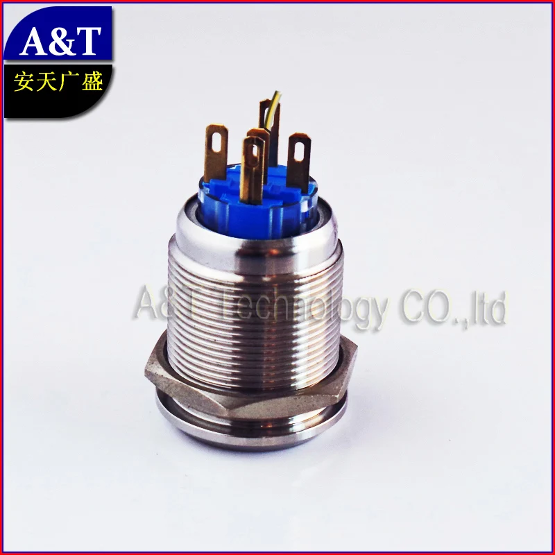 Металл Кнопка С Фиксацией НА Красный ВНЕ Синий Двойной Светодиодной Цвет 12 В 24