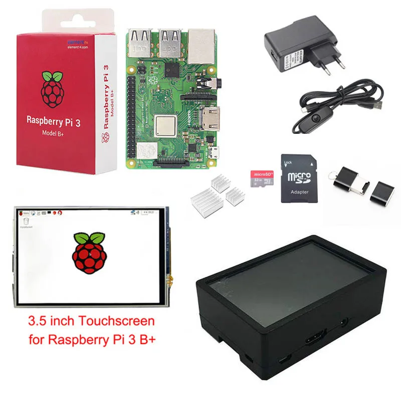 Raspberry Pi 3 Model B + стартовый комплект 5 дюймовый ЖК-дисплей с сенсорным экраном чехол