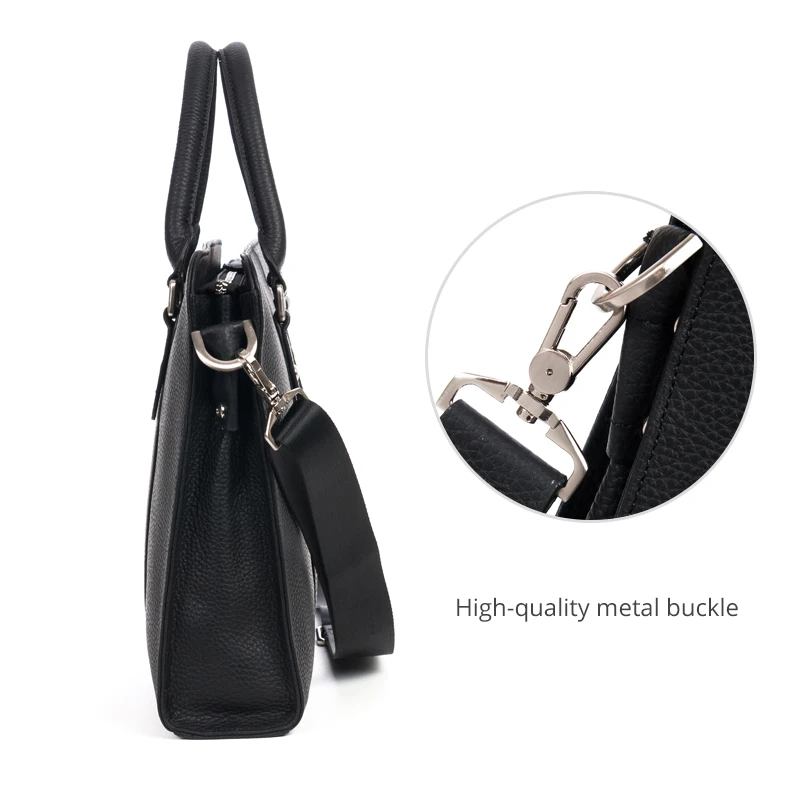 DANJUE Genuine Leather Black Blue Briefcase Business Handbag Office Laptop Bag for Male Famous Brand Trendy Solid Messenger | Багаж и