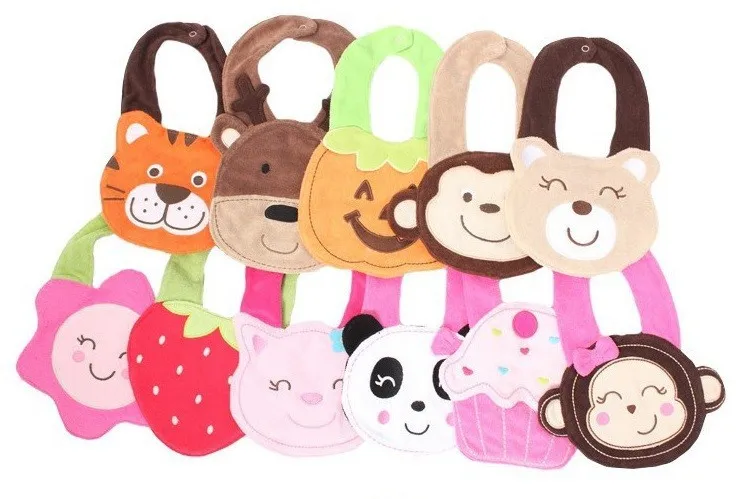 Детские нагрудники водонепроницаемые Слюнявчики с 3-слойной вышивкой