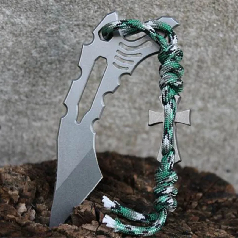 Титан сплав TC4 Ножи бусины человек H &quotКрест&quot кулон строка веревка мульти