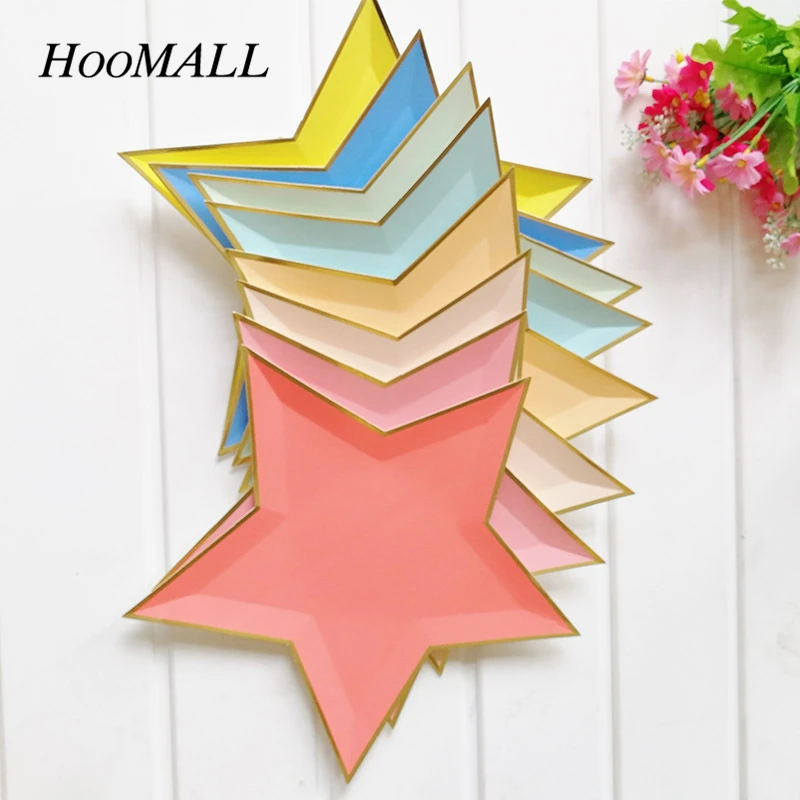 Hoomall 8 шт. одноразовая посуда новинка Мультяшные бумажные тарелки детская