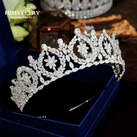 himstory high end elegant royal cubic zircon wedding tiaras crowns headpieces brides hairbands wedding hair jewelry gifts