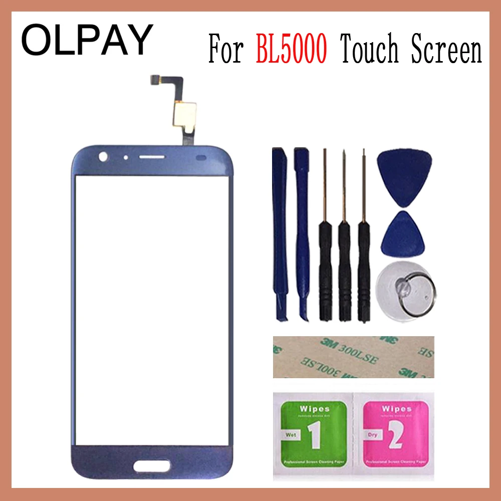 OLPAY 5," телефон сенсорный экран Для Doogee BL5000 сенсорный экран дигитайзер Панель переднее стекло объектив сенсор инструменты Бесплатный клей+ салфетки - Цвет: Blue With Tools