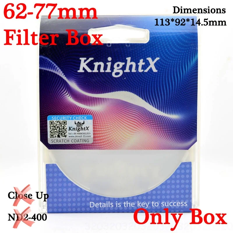 62-77mm Filter Box Фильтр объектива KnightX FLD UV CPL ND Star для canon sony nikon 52 мм 55 мм 58 мм 67 мм 77 мм 200d фото 400d набор для фотосъемки - Цвет: 62-77mm Filter Box