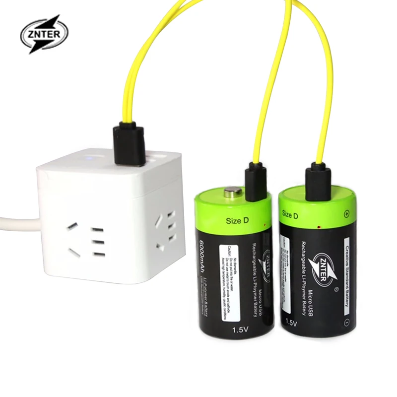 Аккумулятор ZNTER 1 5 в 4000 мАч аккумуляторные батареи Micro USB аккумулятор D Lipo LR20 для