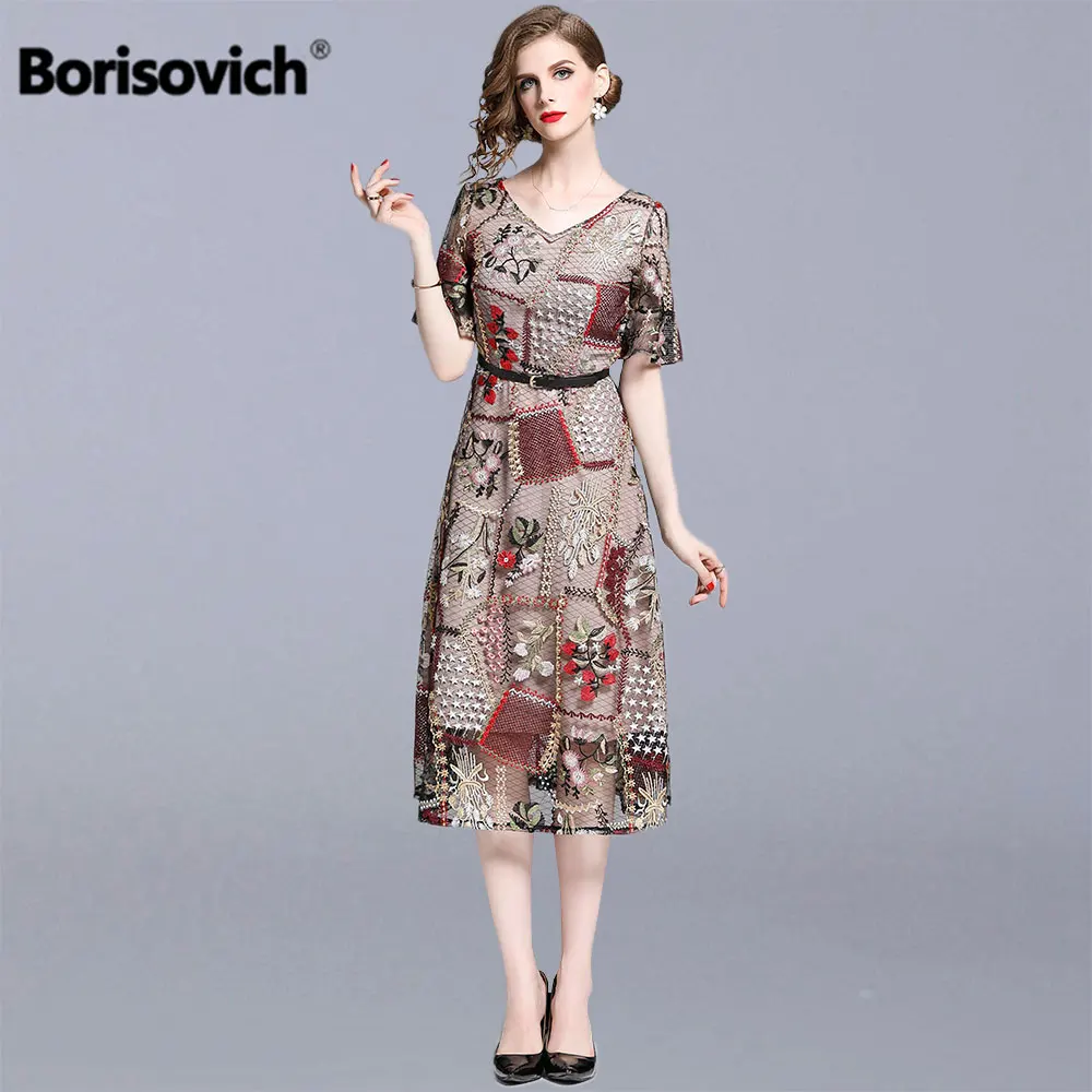 Женские вечерние платья Borisovich элегантное винтажное длинное платье с цветочной