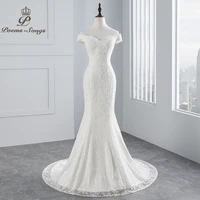 poemssongs real photo new style boat neck beautiful lace wedding dress 2021 for wedding vestido de noiva mermaid wedding dress