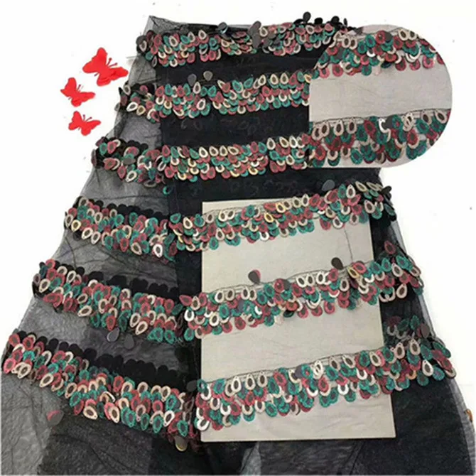 Африканская сетчатая кружевная ткань французские лучшие пайетки высокое