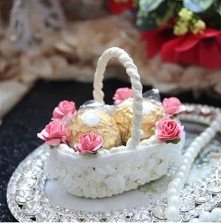 50Pcs/Lot Free Shipping Personalized Flower Lace Basket Wedding Favor Boxes And Gifts Europe Decoration Wholesale. | Дом и сад