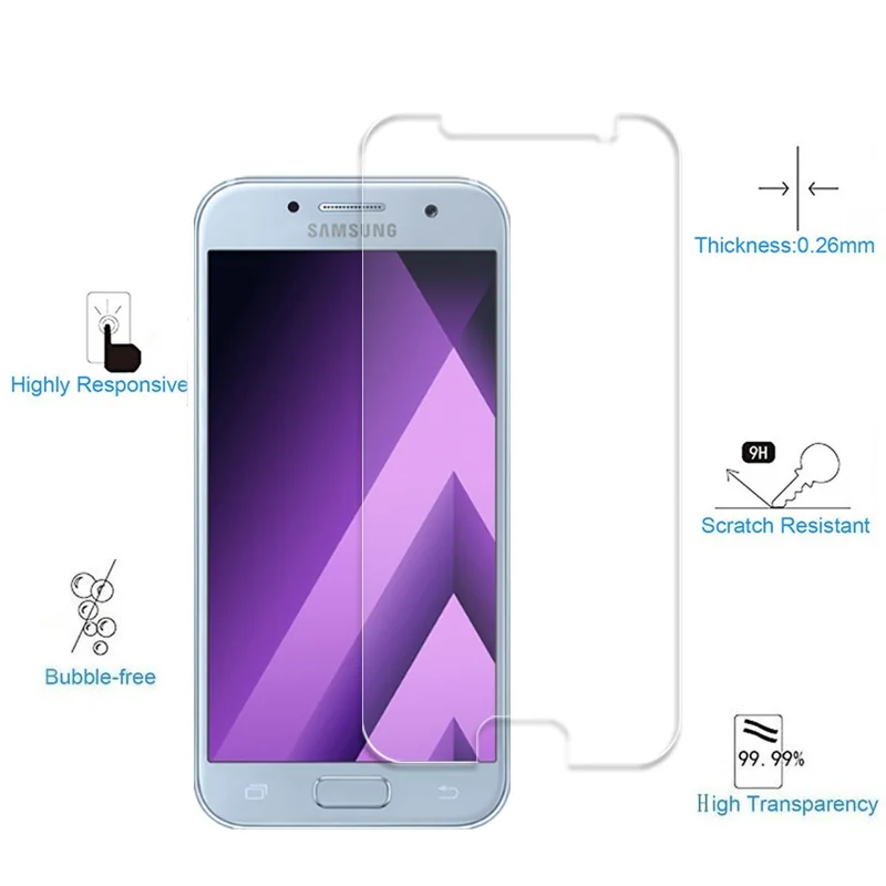 Защитное стекло закаленное для Samsung Galaxy A3 A5 2017 A7 2016|Защитные стёкла и плёнки