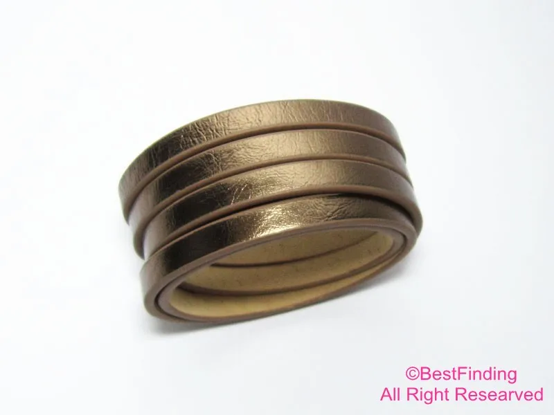 

5x2mm Bright coffee leather cord 5mm leather strips