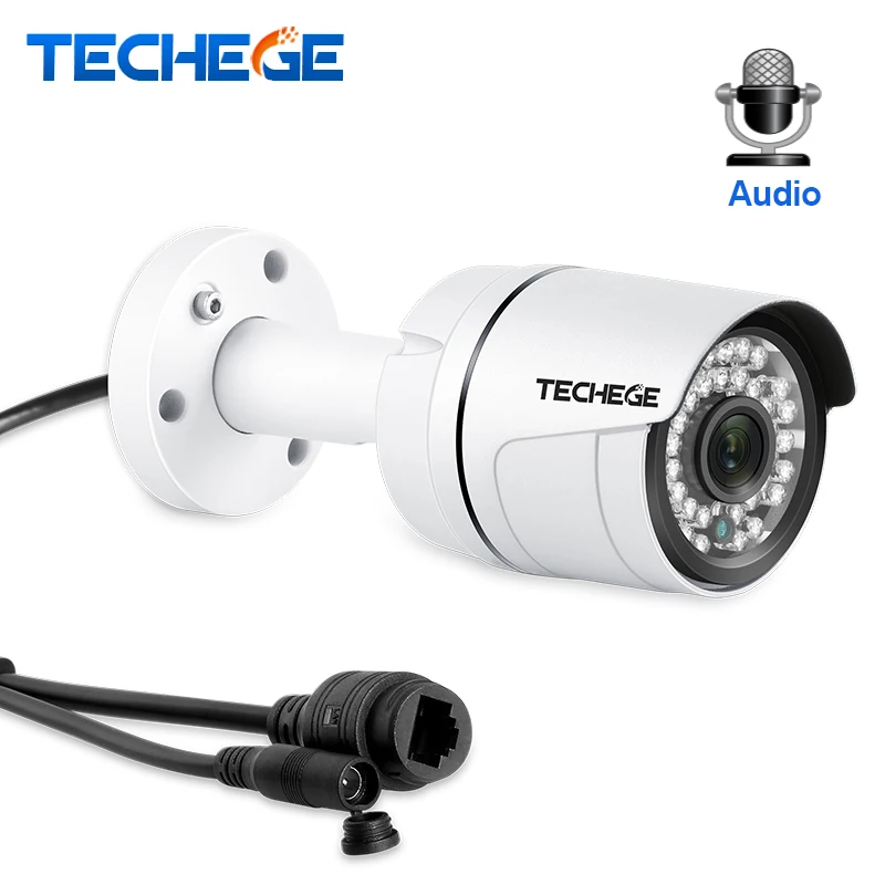 Techege HD 1080 P Аудио POE ip камера водостойкая безопасность Onvif видеонаблюдение система