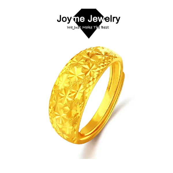 Недорогие модные простые регулируемые 24 каратные желтые золотистые кольца для