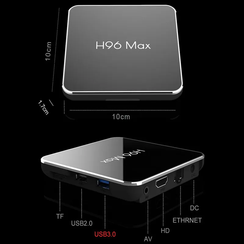 H96 Max Smart tv Box Android 8 1 Amlogic S905X2 четырехъядерный 64 битный медиаплеер 4G/64G 2 4G/5 8G Wifi USB3.0 4K