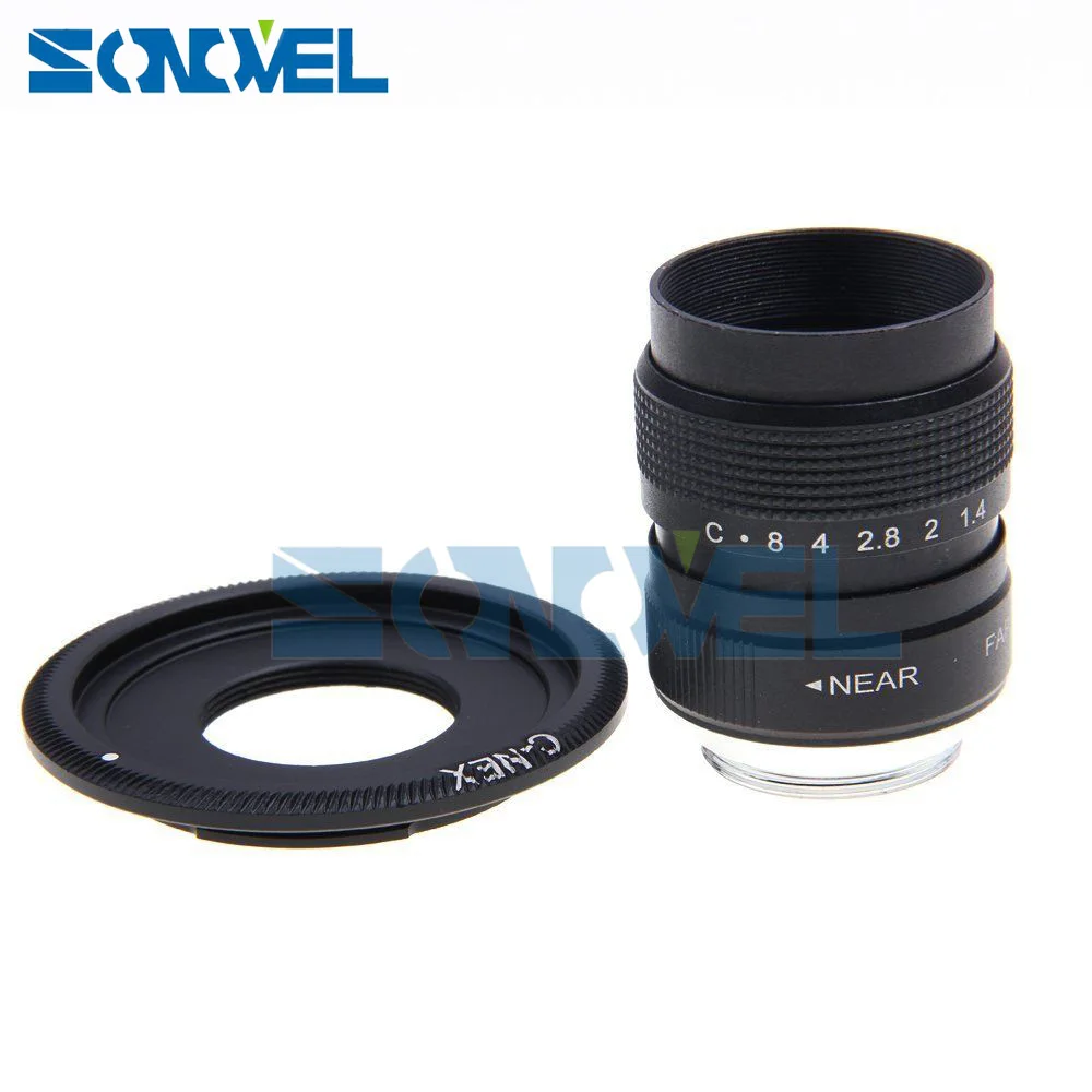 Объектив для ТВ и фильмов 25 мм F1.4 CC + C крепление Sony E с креплением на телевизора