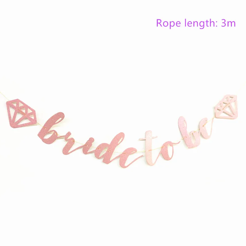 Diamond rose gold Бумажная звезда/буквы гирлянды свадебные плакаты Babyshower день рождения струнная Цепочка Свадебная вечеринка невесты баннер флажки из мешковины Декор - Цвет: Diamond rose gold
