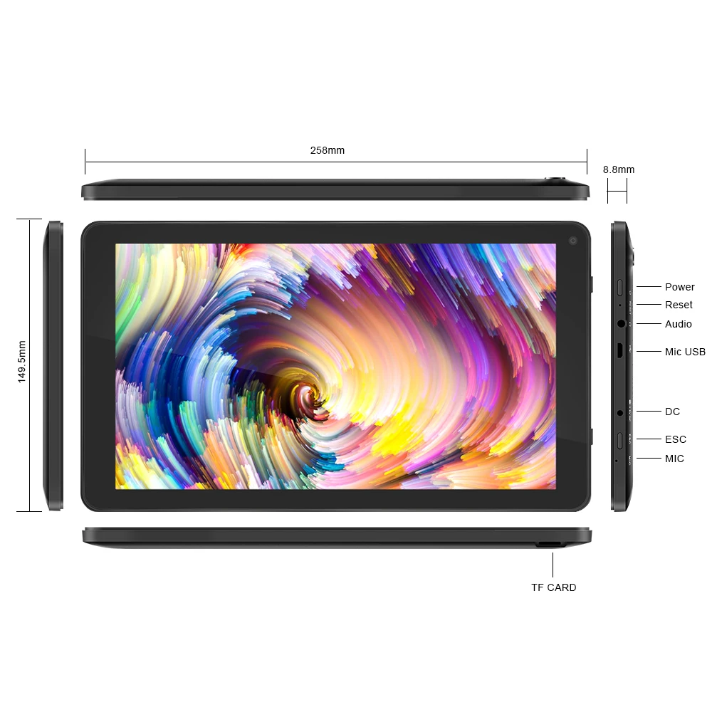 YUNTAB 10 1 дюймов D102 Android4.2 планшетный ПК Allwinner A33 четырехъядерный процессор