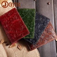 joyir luxury genuine leather passport holder wallet women passport cover purse brand creditid card pouch embossed travel wallet