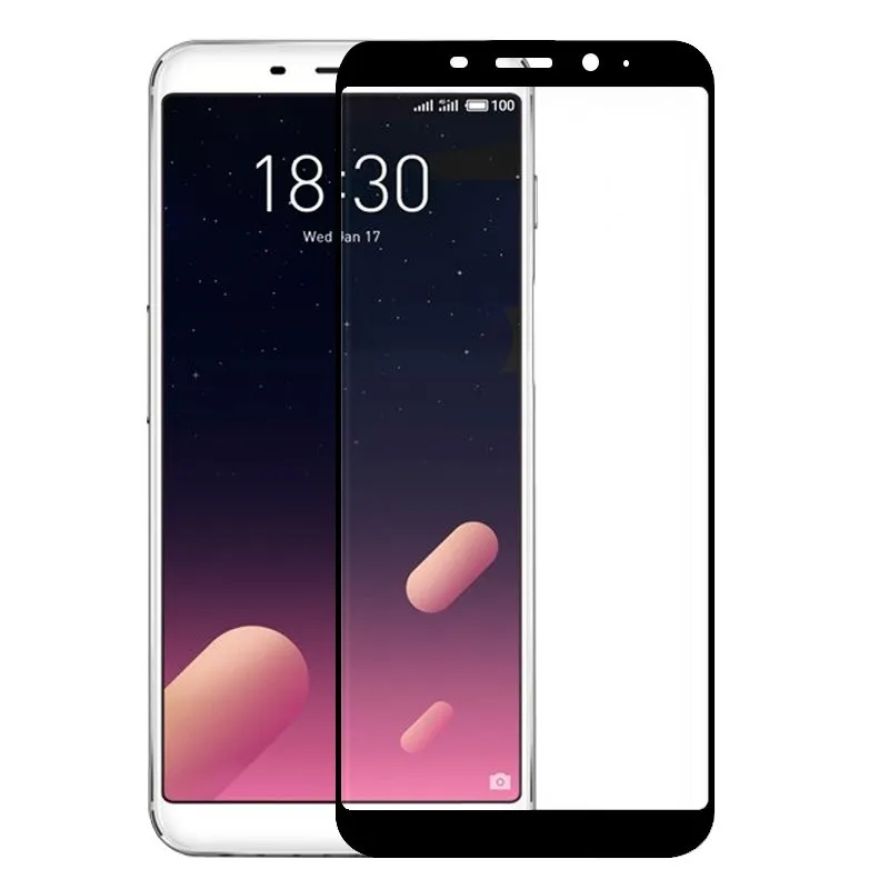 Закаленное стекло для Meizu M6S кристалл полный клей черный | Мобильные телефоны и